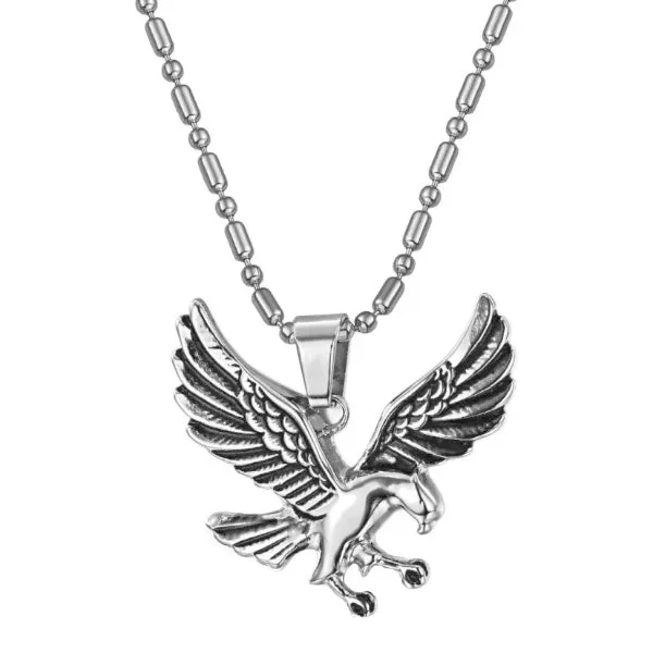 Unique necklaces and pendants with vintage-inspired designs for timeless appeal-Classy Men Silver Eagle Pendant Necklace