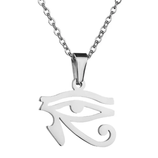 Best necklaces and pendants for everyday wear with minimalist designs-Classy Men Silver Egyptian Eye Pendant Necklace