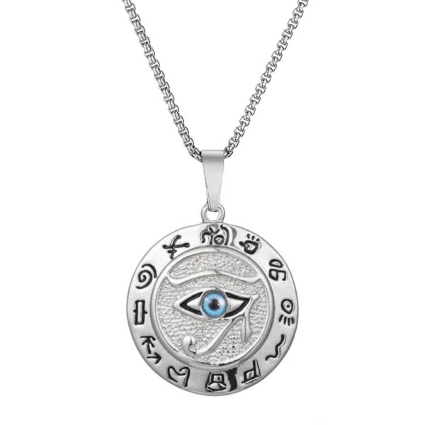 Best necklaces and pendants with heart-shaped designs for a romantic look-Classy Men Silver Eye Of Horus Pendant Necklace