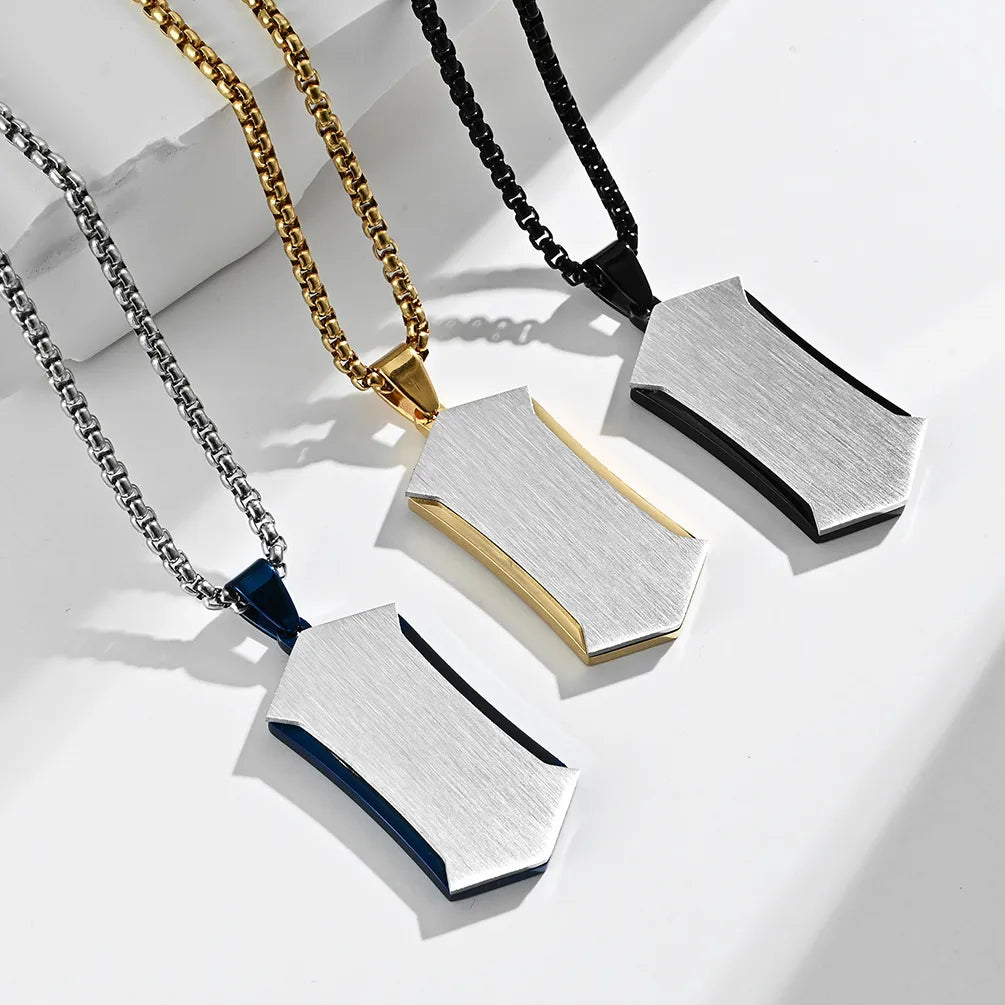 Personalized necklaces and pendants with initials for a customized and meaningful gift-Basic Modern Style Classic Style Geometric Titanium Steel Polishing Unisex Pendant Necklace