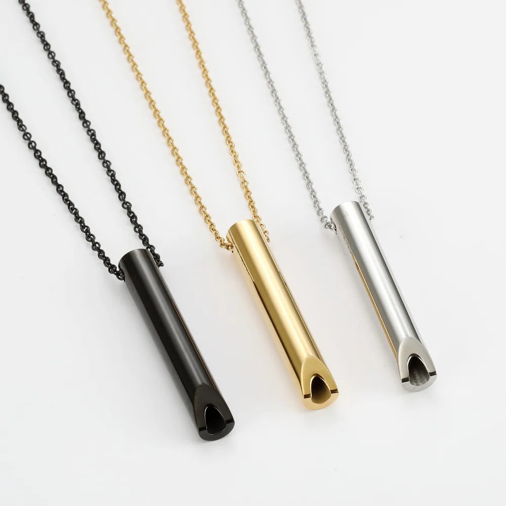 Layered necklaces and pendants for a trendy and fashionable stacked look-Casual Simple Style Whistle Stainless Steel Plating Unisex Pendant Necklace Long Necklace