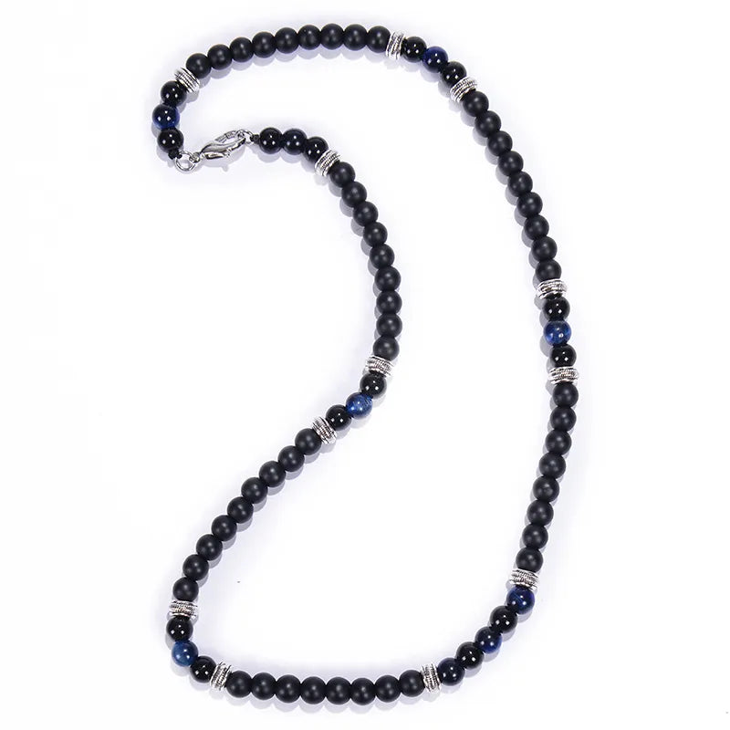 Blue Tigereye Frosted Stone Necklace