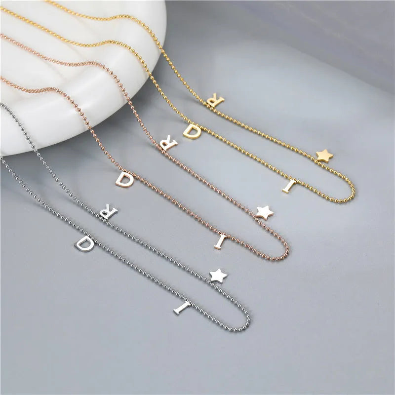 Best necklaces and pendants with opal gemstones for an iridescent glow-Fashion Letter Star 304 Stainless Steel Plating Gold Plated Women'S Pendant Necklace