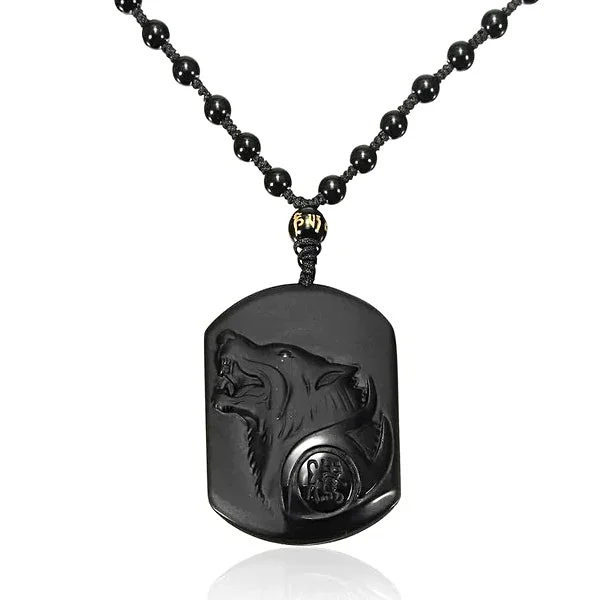 Beautiful necklaces and pendants with moon and star charms for a dreamy effect-Classy Men Wolf Charm Pendant Necklace