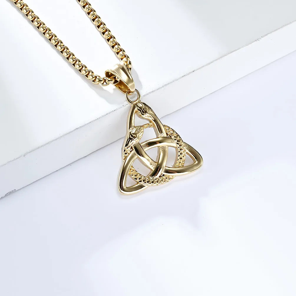 Necklaces and pendants with star-shaped designs for a whimsical, celestial touch-Retro Solid Color Titanium Steel Polishing Men'S Pendant Necklace