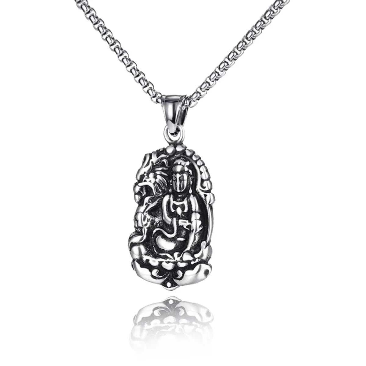 Buddha Titanium Steel Necklace