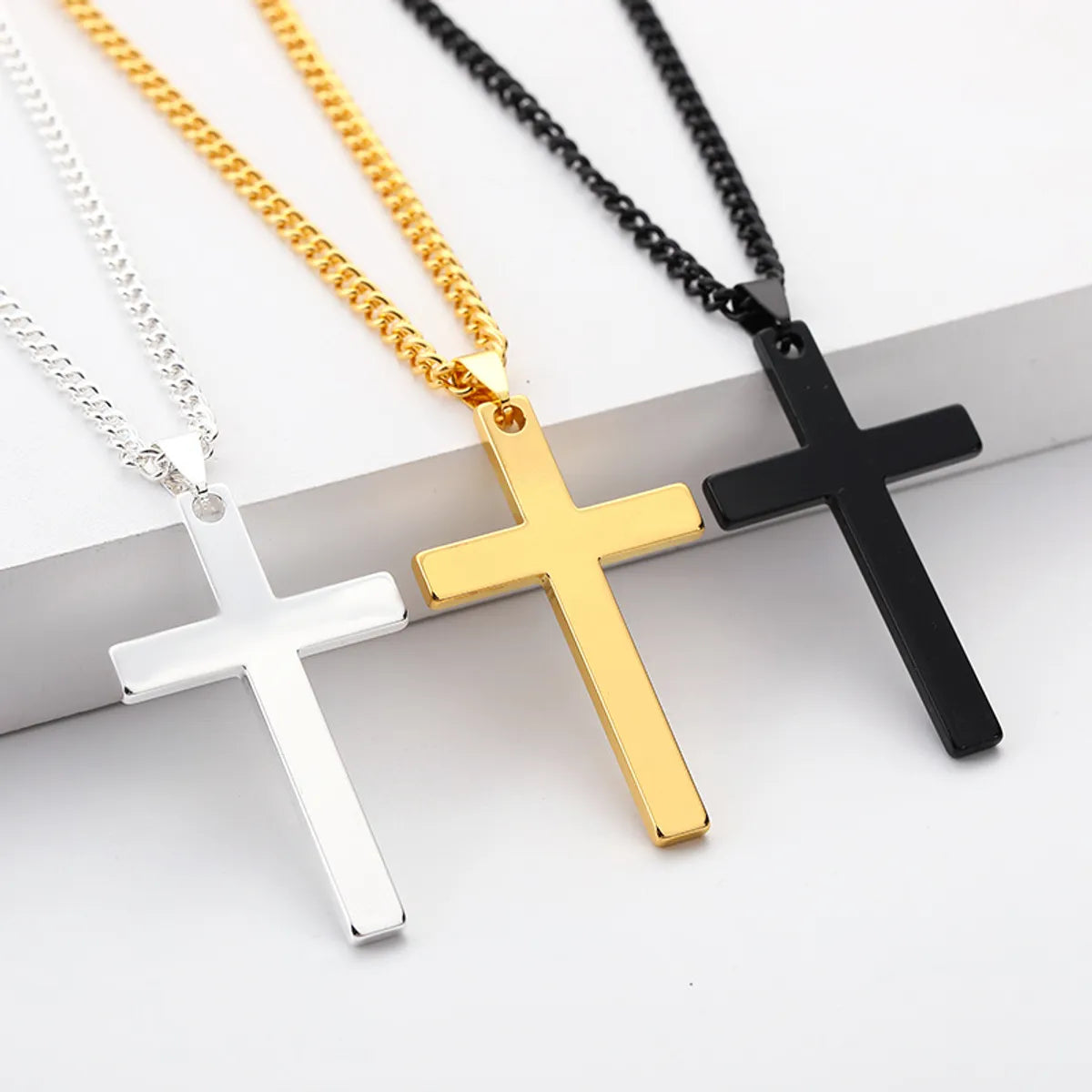 Best necklaces and pendants with infinity hearts for a romantic, eternal symbol-Fashion Cross Stainless Steel Pendant Necklace 1 Piece