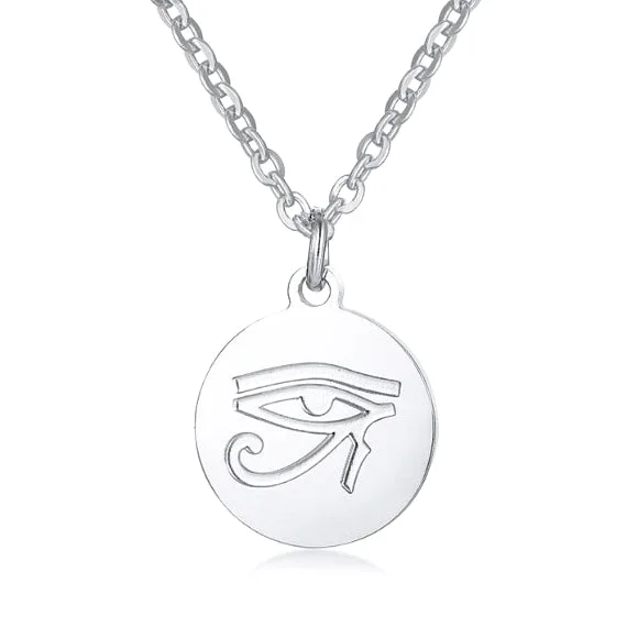 Unique necklaces and pendants with gemstones for a colorful and vibrant statement-Classy Men Silver Eye Of Ra Pendant Necklace