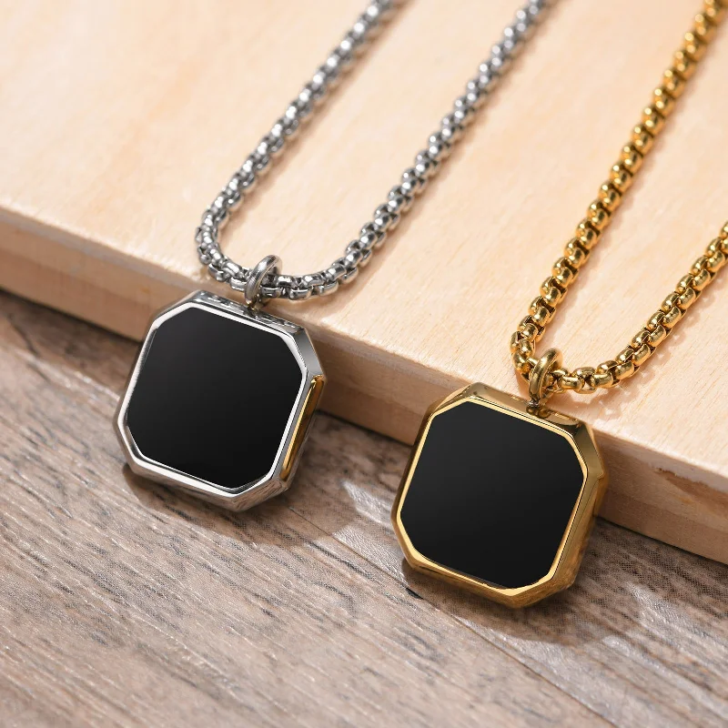 Best necklaces and pendants with minimalist pendants for a sleek, understated look-Retro Geometric Titanium Steel Plating Pendant Necklace