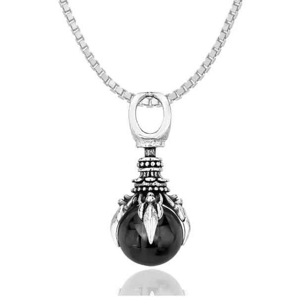 Best necklaces and pendants with vintage coin pendants for a unique accessory-Classy Men Black Oracle Pendant Necklace