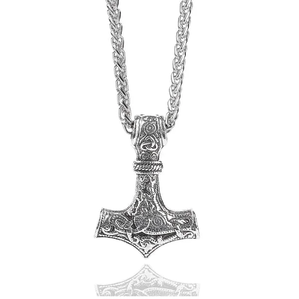 Beautiful necklaces and pendants with diamond-encrusted designs for maximum sparkle-Classy Men Thor's Hammer Pendant Necklace