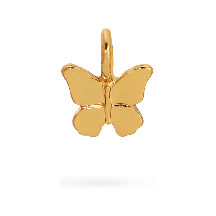 Beautiful necklaces and pendants with geometric shapes for a modern, artistic design-Charm Garden - Butterfly Charm - Gold