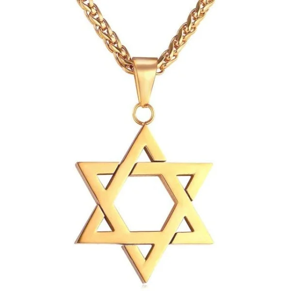 Elegant necklaces and pendants with gold chains for a chic, timeless appearance-Classy Men Gold Star Of David Pendant Necklace