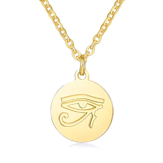 Best necklaces and pendants for weddings with matching designs for bride and groom-Classy Men Gold Eye Of Ra Pendant Necklace