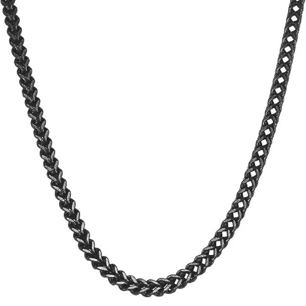 Beautiful necklaces and pendants with gemstone teardrops for an elegant effect-Classy Men 8mm Black Franco Chain Necklace