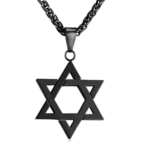 Stylish necklaces and pendants with diamonds for a glamorous and elegant look-Classy Men Black Star Of David Pendant Necklace