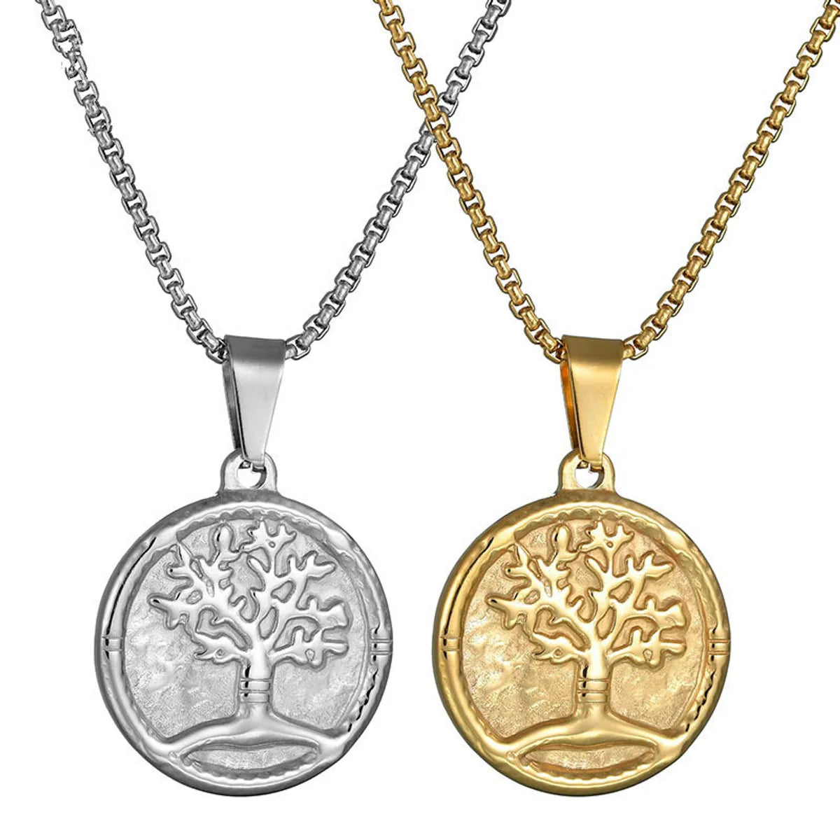 Best necklaces and pendants with intricate filigree for vintage-inspired elegance-Titanium&Stainless Steel Simple Flowers Necklace  (Steel Color) Nhhf0884-Steel-Color