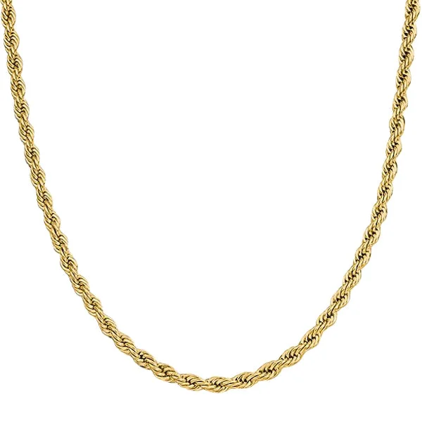 Best necklaces and pendants with adjustable chains for a customizable fit-Classy Men 6mm Gold Rope Chain Necklace