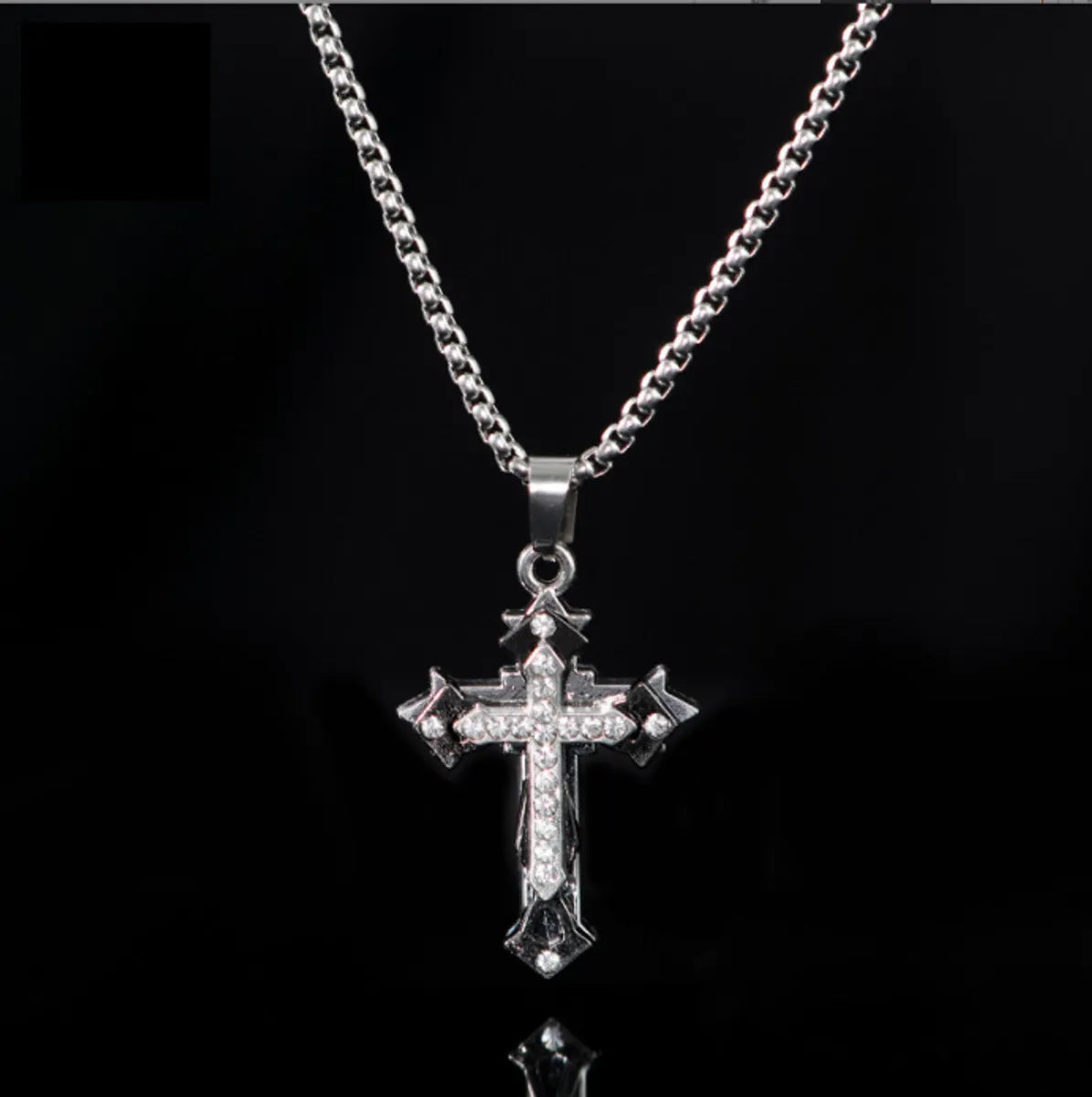 Diamond Cross 2.5 Mm60cm Titanium Steel Necklace