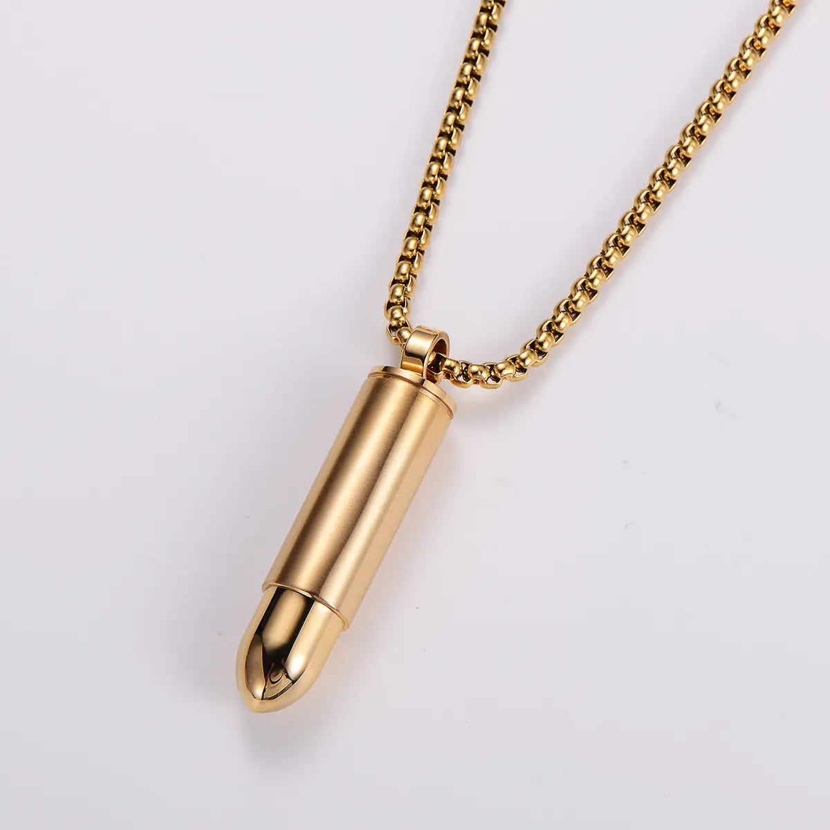 Stunning necklaces and pendants with ruby and diamond combinations for a luxurious effect-Simple Style Bullet Stainless Steel 18k Gold Plated Unisex Pendant Necklace