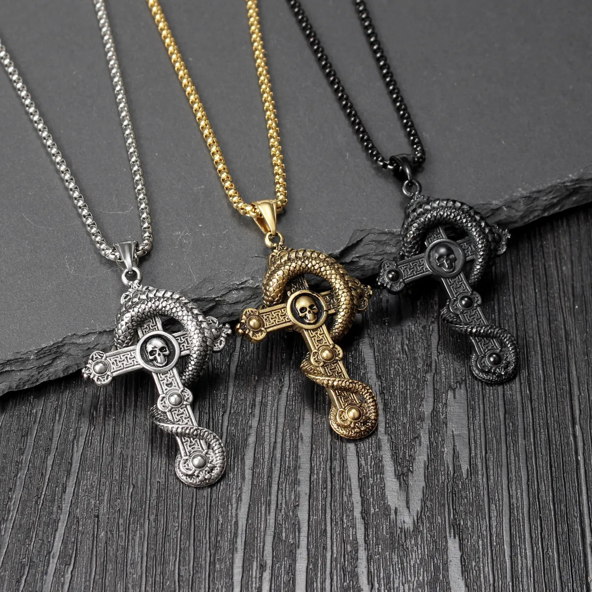 Best necklaces and pendants with matching earrings for a coordinated, elegant look-Hip-Hop Retro Cross 304 Stainless Steel Men'S Pendant Necklace