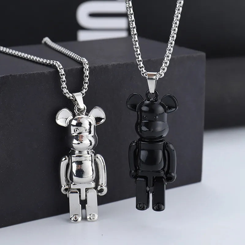 Best necklaces and pendants with vintage coin pendants for a unique accessory-Fashion Bear Titanium Steel Plating Pendant Necklace 1 Piece