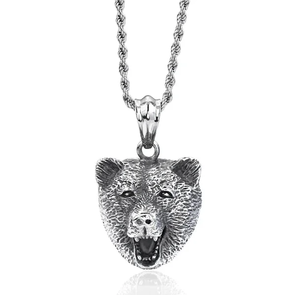 Beautiful necklaces and pendants with natural stones for an earthy, organic vibe-Classy Men Silver Bear Pendant Necklace