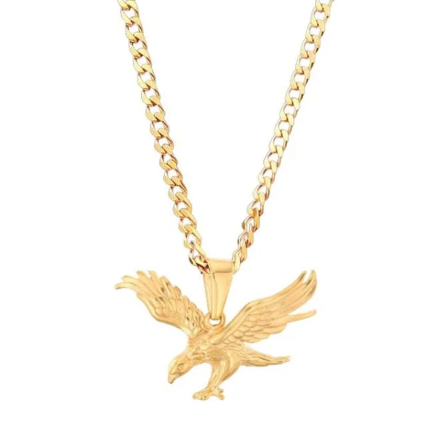 Best necklaces and pendants with crystal accents for a sparkling and elegant style-Classy Men Gold Hunting Eagle Pendant Necklace