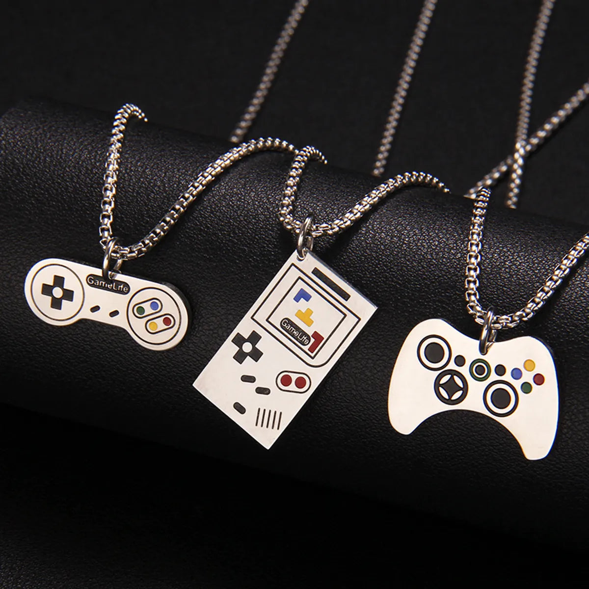 Trendy necklaces and pendants with geometric shapes for a modern aesthetic-Fashion Gamepad 201 Stainless Steel Enamel Unisex Pendant Necklace