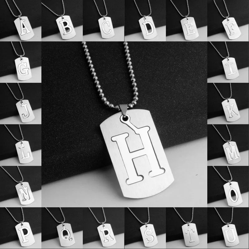 Unique necklaces and pendants with vintage-inspired designs for timeless appeal-Hip-Hop Simple Style Letter 304 Stainless Steel Hollow Out Men'S Pendant Necklace