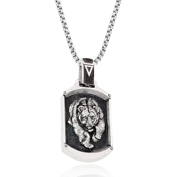 Best necklaces and pendants with intertwined designs for a symbol of unity-Classy Men Bear Pendant Necklace