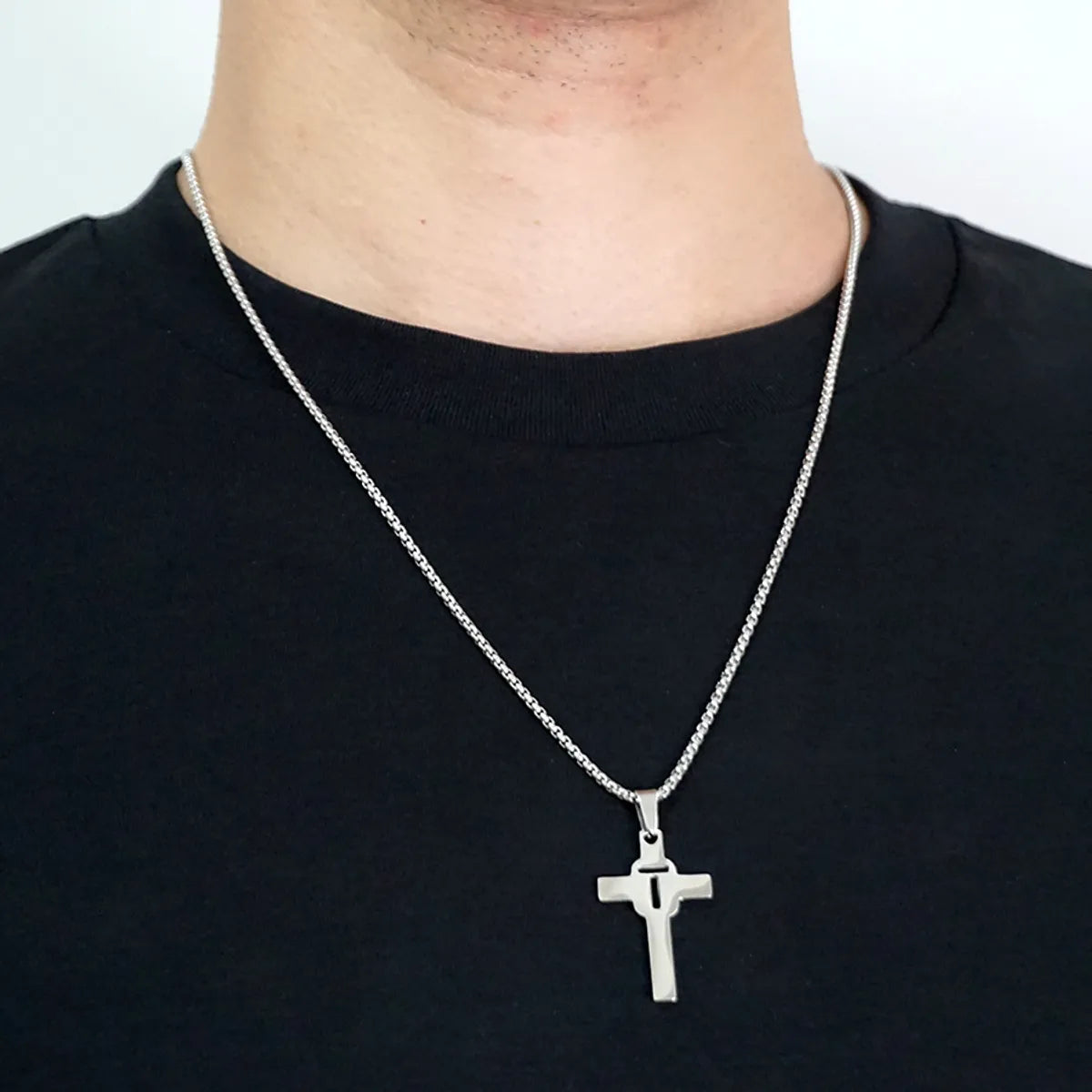 Necklaces and pendants with celestial starburst designs for a radiant look-Casual Simple Style Cross Letter 304 Stainless Steel Titanium Steel Unisex Pendant Necklace