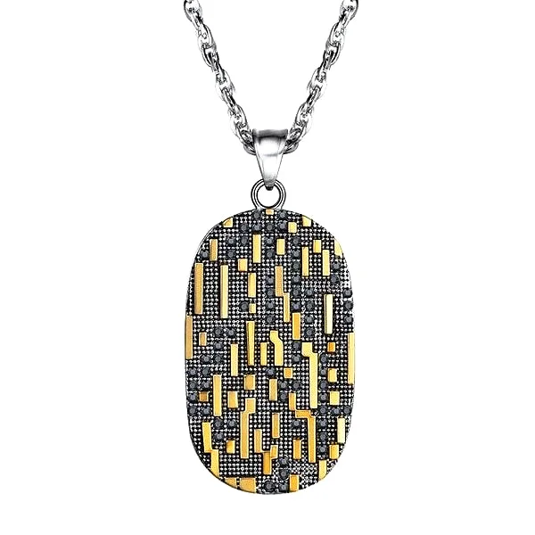 Best necklaces and pendants with sterling silver for an affordable yet stylish choice-Classy Men Matrix Dog Tag Pendant Necklace