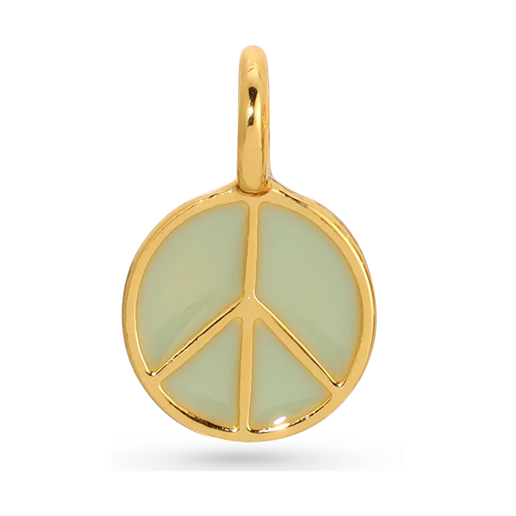 Necklaces and pendants with star-shaped designs for a whimsical, celestial touch-Charm Garden - Peace Charm - Gold