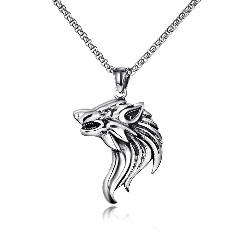 Wolf Head Stainless Steel Bracelet