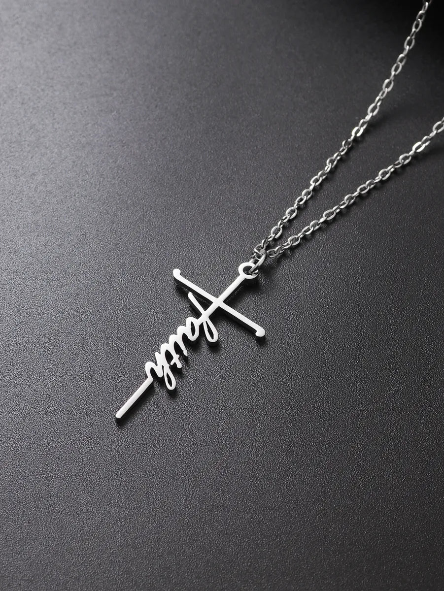 Best necklaces and pendants with butterfly pendants for a delicate, light style-Basic Modern Style Classic Style Cross Alloy Men'S Pendant Necklace