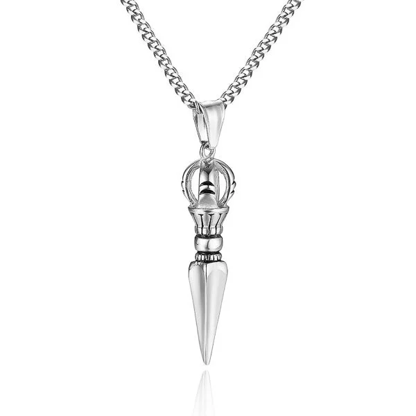 Necklaces and pendants with lotus flower designs for a spiritual, peaceful vibe-Classy Men Silver Dagger Pendant Necklace