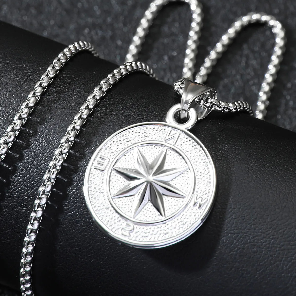 New Style Silver Compass Necklace