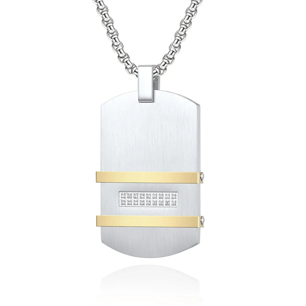 Single Pendant Steel plus Gold Pendant