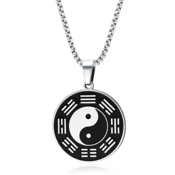 Fashionable necklaces and pendants with birthstones for a personalized gift idea-Classy Men Yin Yang Pendant Necklace