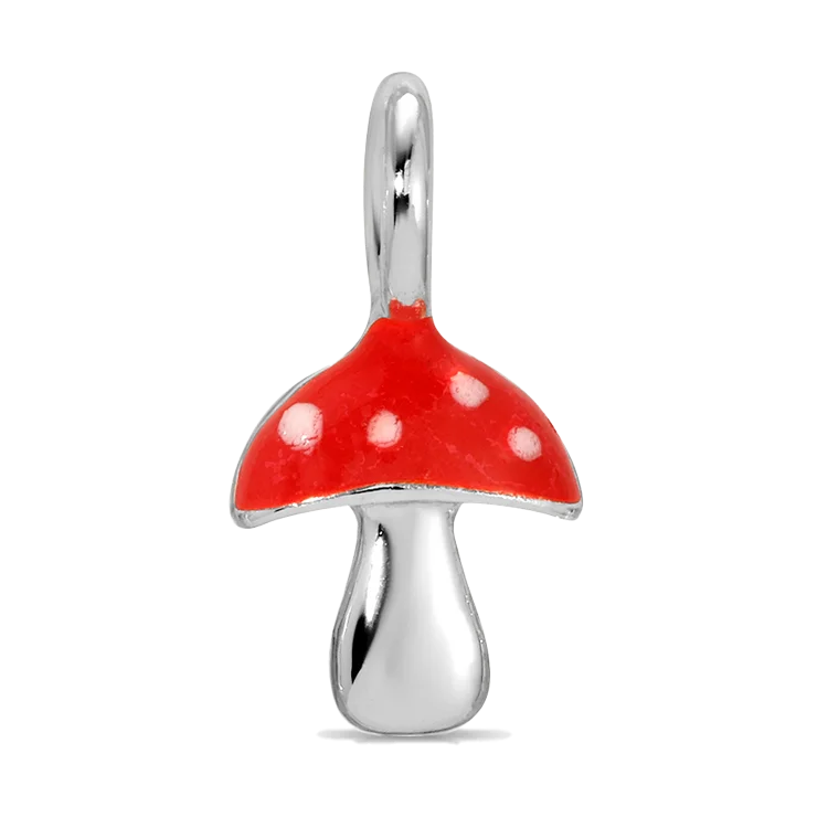 Best necklaces and pendants with heart-shaped lockets for a sentimental keepsake-Charm Garden - Silver - Mushroom Charm