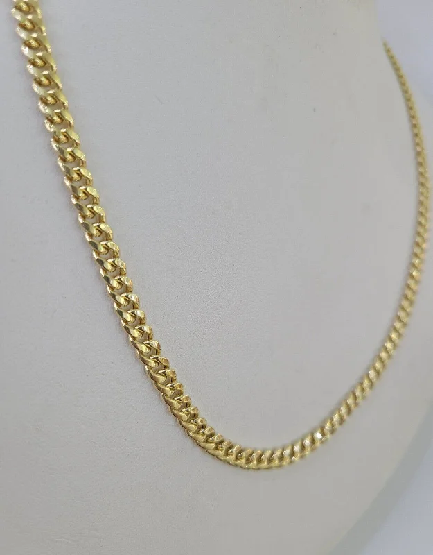 Necklaces and pendants with enamel accents for a colorful, eye-catching appearance-10k Miami Cuban Link Chain Yellow Gold 5mm Necklace 22"