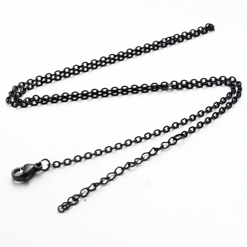 Black 2mm-50 + 5cm Tail Chain