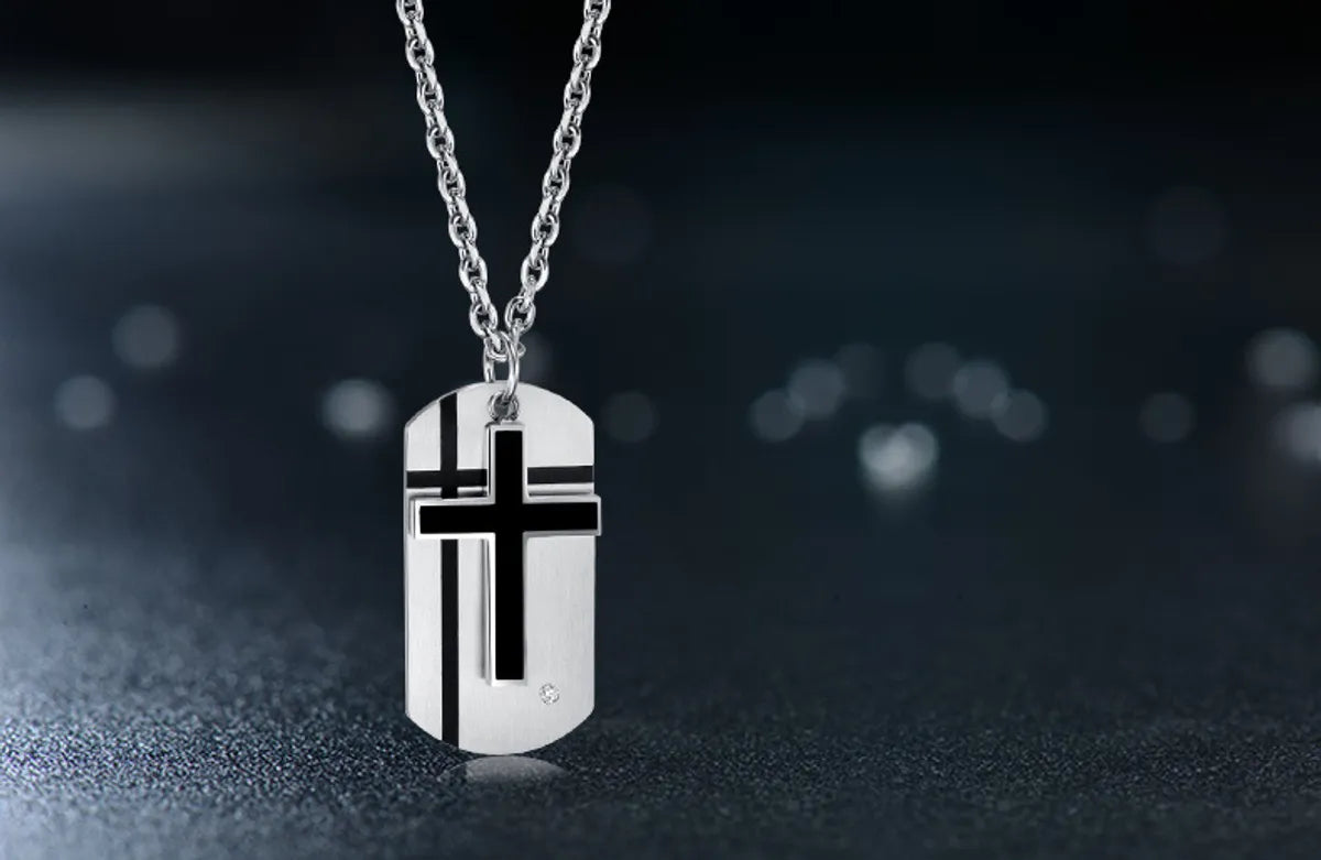 Best necklaces and pendants with black diamonds for an edgy, bold statement-Modern Style Classic Style Cross 304 Stainless Steel Unisex Pendant Necklace