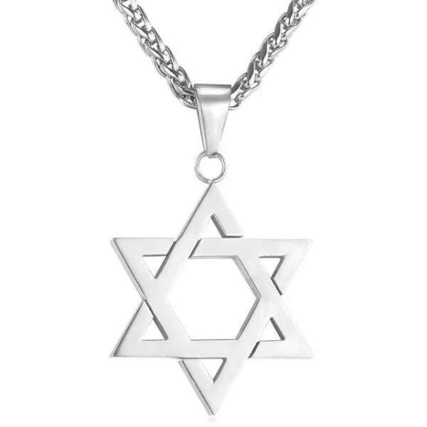 Personalized necklaces and pendants with name engravings for a custom touch-Classy Men Silver Star Of David Pendant Necklace