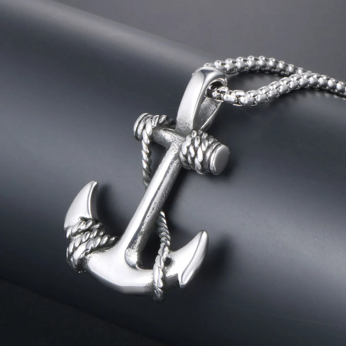 Best necklaces and pendants with butterfly pendants for a delicate, light style-Casual Retro Punk Anchor 304 Stainless Steel Polishing Men'S Pendant Necklace