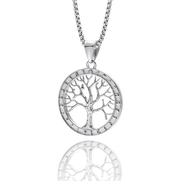 Best necklaces and pendants with cross pendants for a spiritual, meaningful symbol-Classy Men Silver Tree Of Life Pendant Necklace