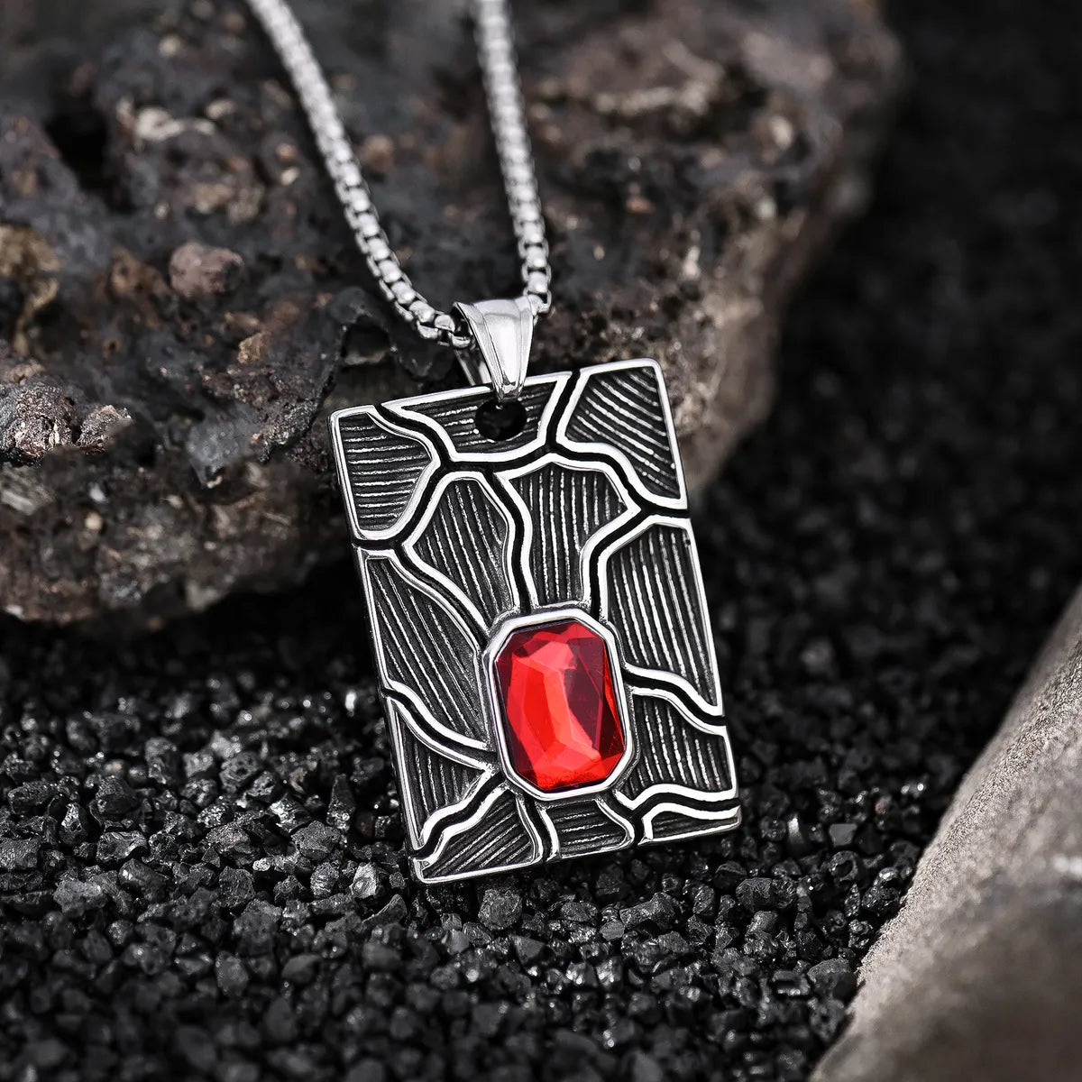 Necklaces and pendants with personalized charms for a custom piece of jewelry-IG Style Vintage Style Punk Geometric Titanium Steel Unisex Pendant Necklace