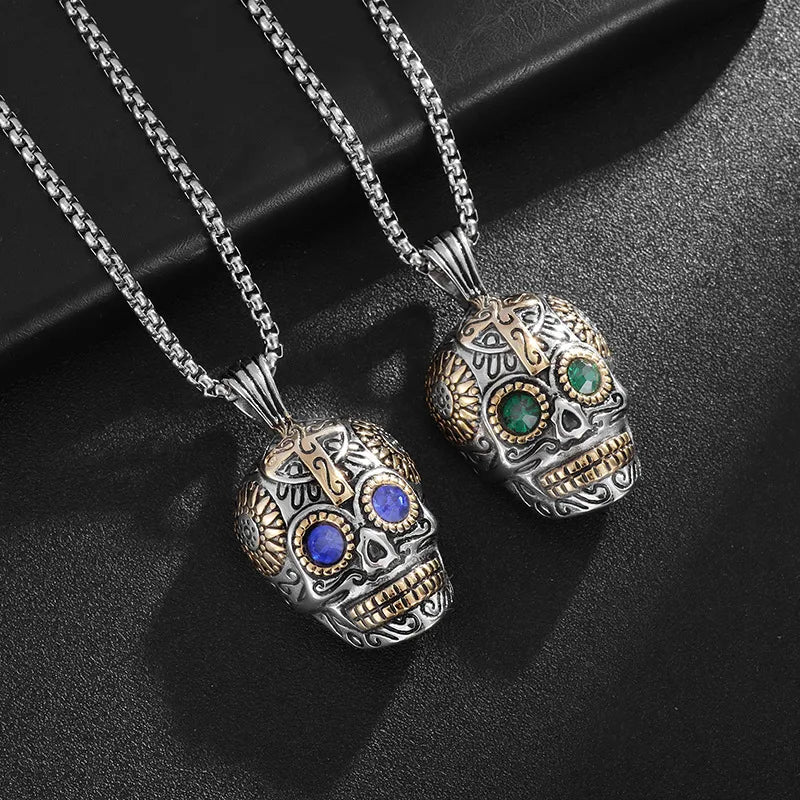 Stunning necklaces and pendants with ruby and diamond combinations for a luxurious effect-Hip-Hop Punk Skull 304 Stainless Steel Men'S Pendant Necklace