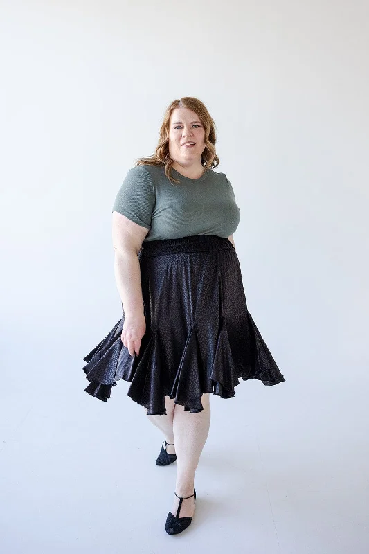 Plus size dresses with fitted bodices shape beautifully -Sport sandals for women -Plus size shift dresses -SHIMMERY ANIMAL PRINT TIERED MINI SKIRT IN BLACK